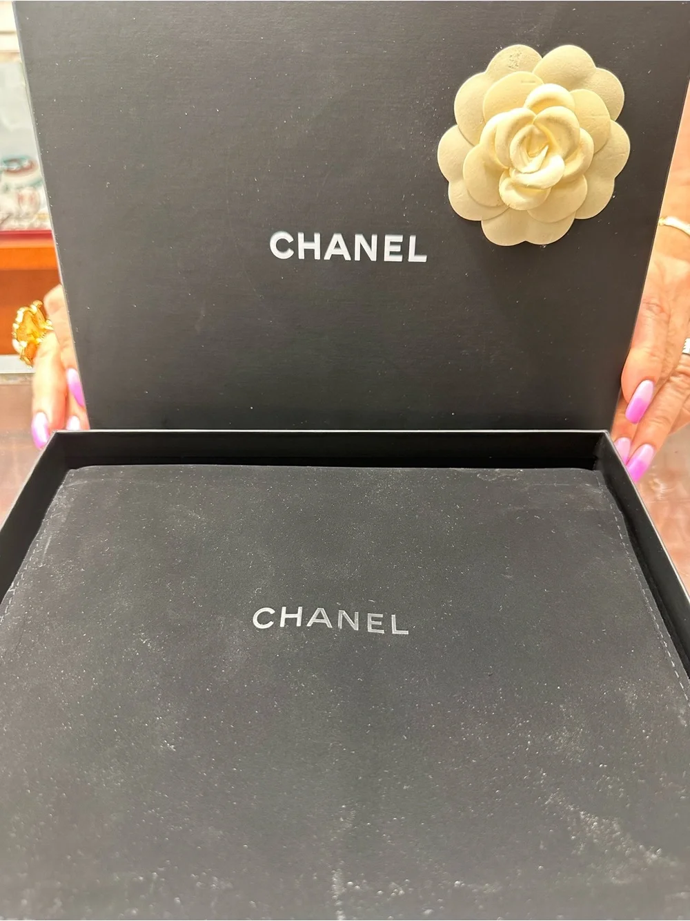 CHANEL Gold-Tone CC and Ivory Pearl Long Necklace